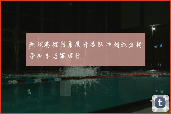 韩职赛程密集展开各队冲刺积分榜争夺季后赛席位